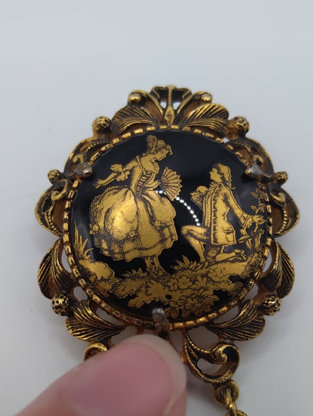 Florenza Courting Couple Brooch Vintage - Picture 5 of 7